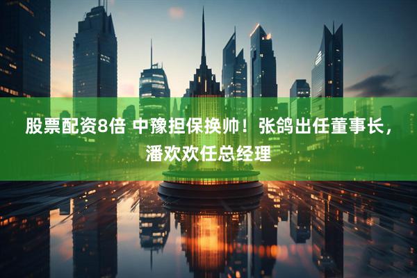 股票配资8倍 中豫担保换帅！张鸽出任董事长，潘欢欢任总经理