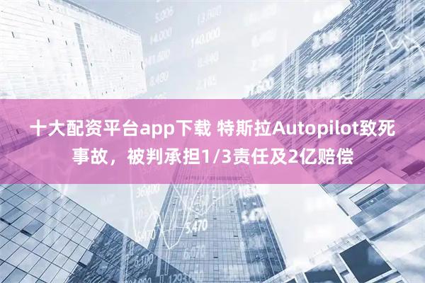 十大配资平台app下载 特斯拉Autopilot致死事故，被判承担1/3责任及2亿赔偿