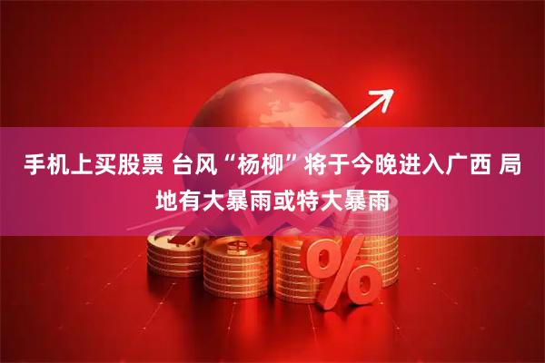 手机上买股票 台风“杨柳”将于今晚进入广西 局地有大暴雨或特大暴雨
